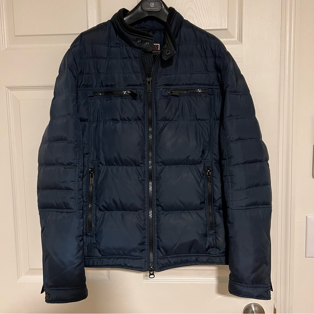 Guess Men's Navy Quilted Puffer Jacket Coat Size M